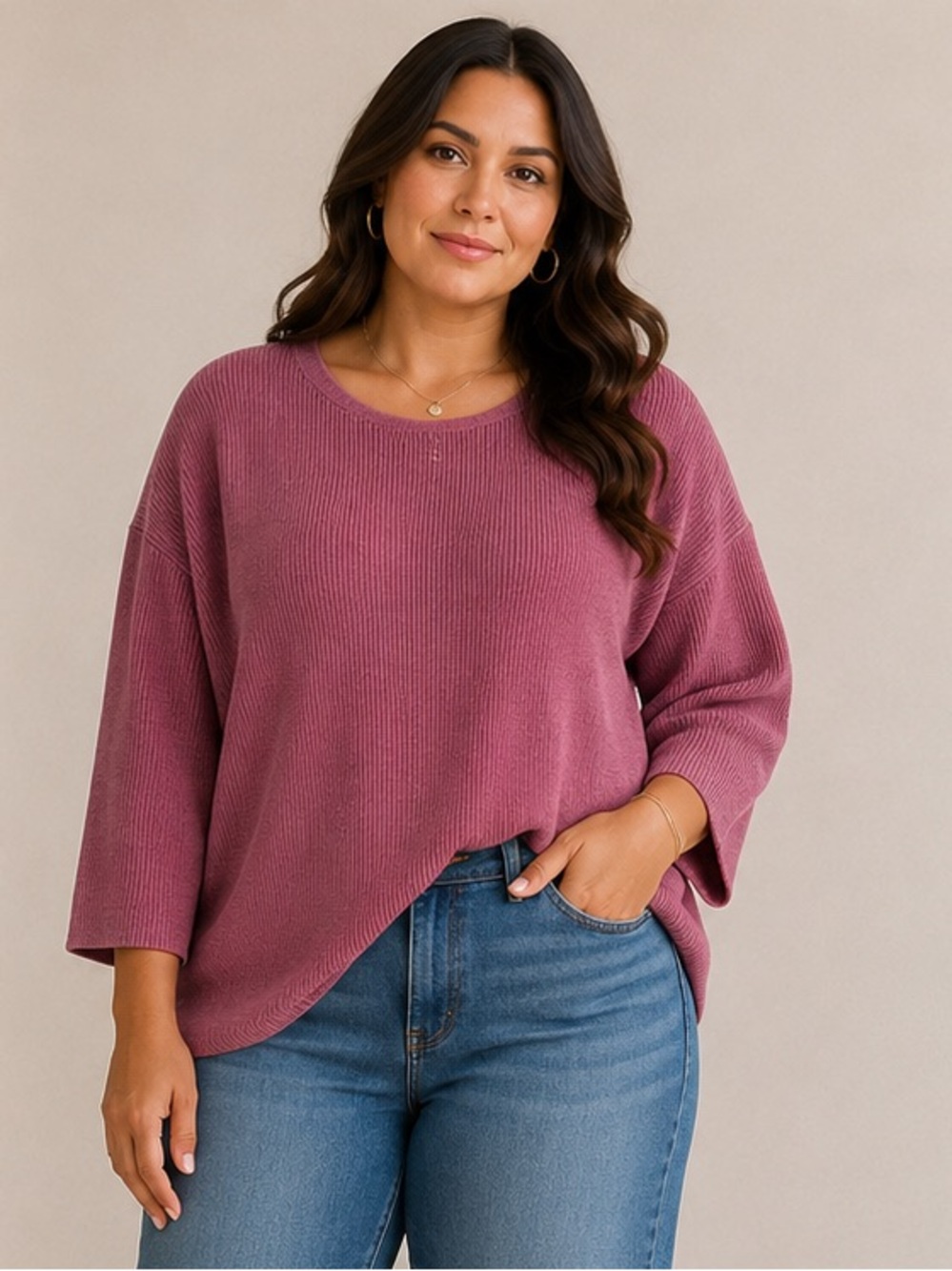 Eileen Fisher Extra Fine Merino Wool Sweater Plum Berry Pink 3X NWT